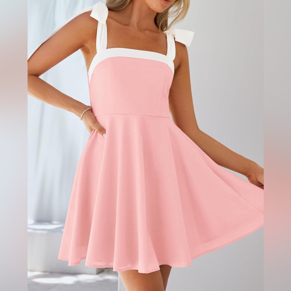 Pink Bow Detail Dress – Feminine Party Dress, Size Small (NWT)